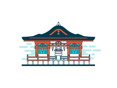 Religious Building Japan asia graphic icon illustration illustrator japan temple vector