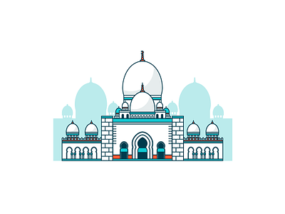 Religious Building—United Arab Emirates architecture graphic icon illustration illustrator religious united arab emirates vector