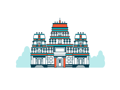 Religious Building—India architecture icon illustration illustrator india religious building temple vector