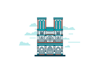 Religious Building—France architecture church frence icon illustration illustrator religious building vector