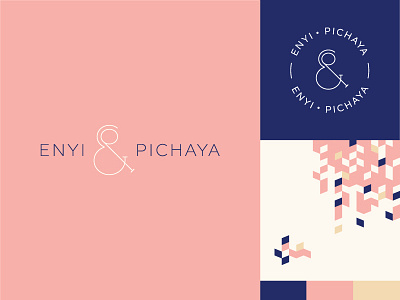 Enyi & Pichaya Logo branding graphic design identity logo pattern wedding