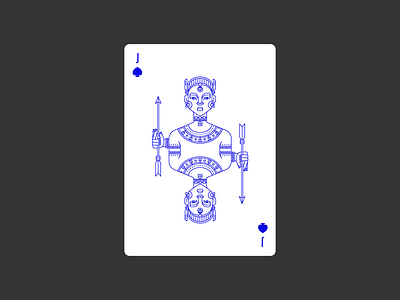 Jack of Spades africa civilization playing card deck graphic design icon illustration jack lineart playing card poker spade