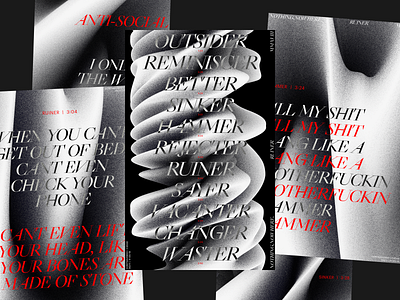 ruiner posetrs c4d42 cinema4d generative music poster typogaphy