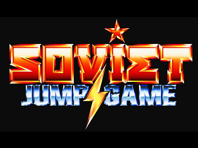 Soviet Jump Game - Retro Logo chrome logo retro soviet video game vintage