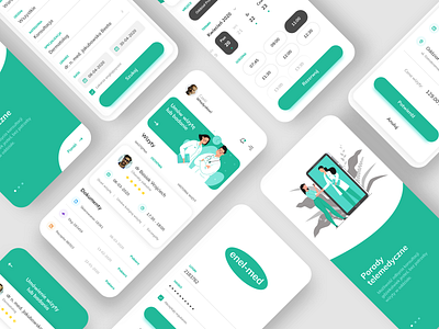 Enel-Med App Redesign Concept ⚕️💚 app app ui booking flat health healthcare ilustration medical mobile people reservations ui ux