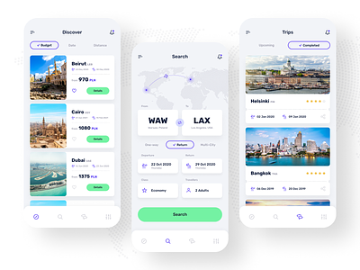 bookandgo ✈️ - Discover, Search and Trips app discover flights mobile mobileapp reservation trips ui