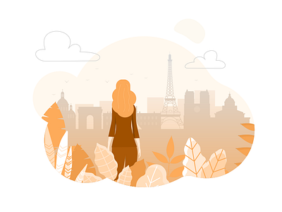Travel Paris building city contest eiffel flora illustration paris prize travel woman