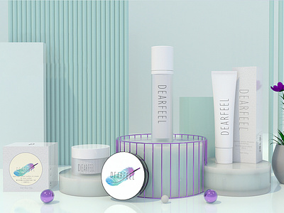 Brand Packaging Design - Cosmetic Skin Care Minimalist Light Lux brand brand design c4d rendering cosmetic fast-moving goods graphic design logo package design render