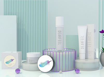 Brand Packaging Design - Cosmetic Skin Care Minimalist Light Lux brand brand design c4d rendering cosmetic fast moving goods graphic design logo package design render