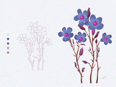 practice_painting flower_5 ps手绘插画 ps插画