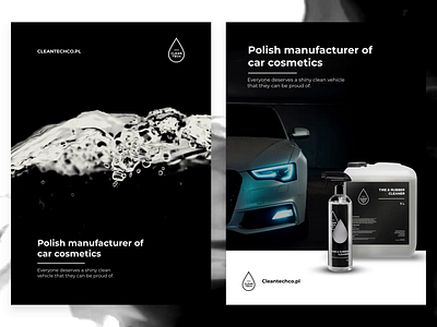 Key Visual - Cleantech black black and white brand design branding clean cosmetics dark design key visual kv water white