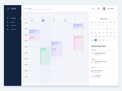 Schedule calendar desktop plan planning schedule studying ui