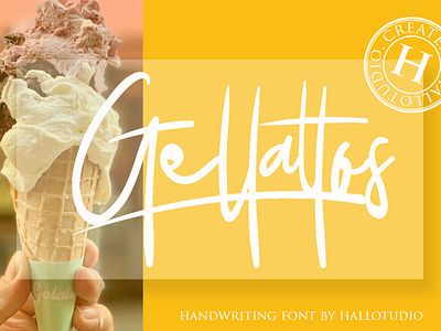 Gellattos branding brushes fonts handlettering handwriten type typography