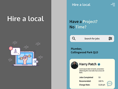 Hire A Local App Landing Page app design minimal uidesign uxdesign web webdesign