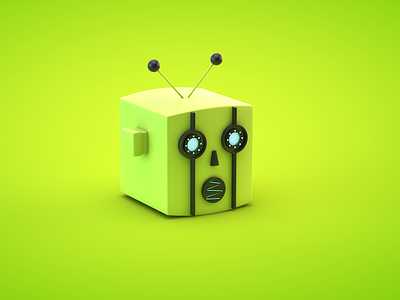 Bot D cute green robot toy transformer
