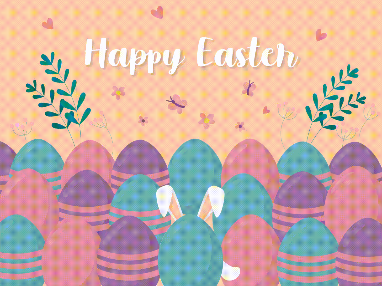 Easter bunny clean dribbbling easter easter bunny easter egg egg eggs illustration opengeekslab ui vector