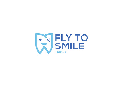 FLY TO SMILE - Logo Design agency application art blue brkckroglu creative design digital drawing fly global hospital logodesign new tooth turkey