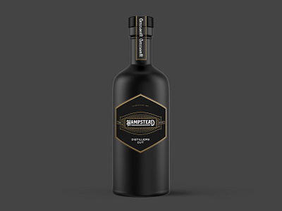 HAMPSTEAD - Concept Design agency black bottle brkckroglu concept creative design digital drawing gold illustration label mockup verpakking whiskey