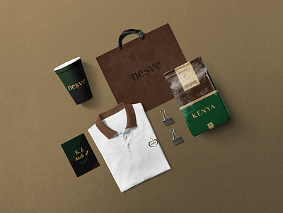 Neşve - Corporate art brand brkckroglu brown coffee coffeeshop corporate design corporate identity creative design digital drawing glass global illustration kenya logo mockup new turkey