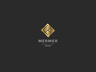 Mermer İnşaat & Yapı - Logo Design art building emblem gold logo logodesign marble structure