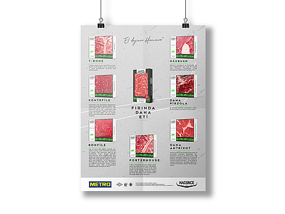 Hacıince - Poster Design art branding building calf creative design digital illustration art meat metro new poster poster art steak steakhouse t bone turkey typography