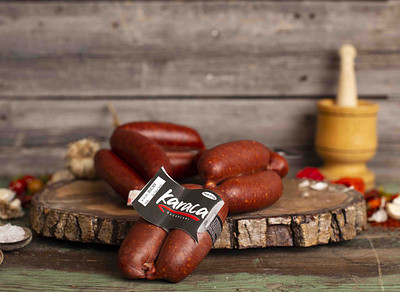 Karaca Sucukları - Label Design & Product Shoots application art black brkckroglu creative design digital drawing label meat new product profesional sausage shoot spice turkey wooden