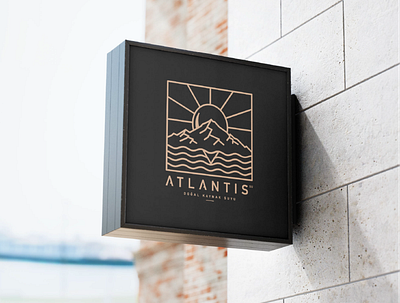 ATLANTIS - Logo Design art black brkckroglu creative design digital drawing logodesign minimalist mountain new sun turkey water