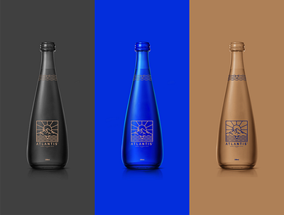 ATLANTIS - Bottle Design application art black blue bottle brkckroglu creative design digital drawing logodesign neon new premium turkey water