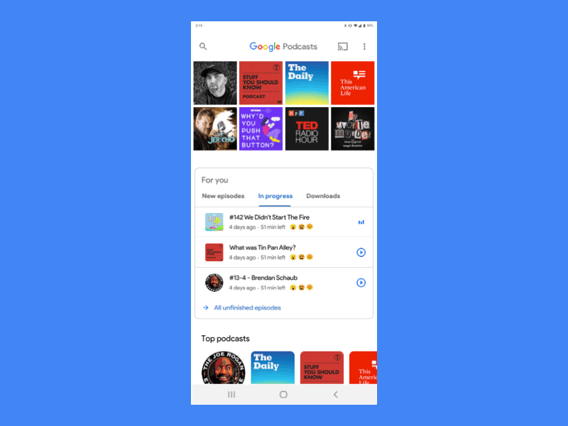 Google Podcast Interactions animation app google interactions podcast podcasts principle product design transitions ui ux design