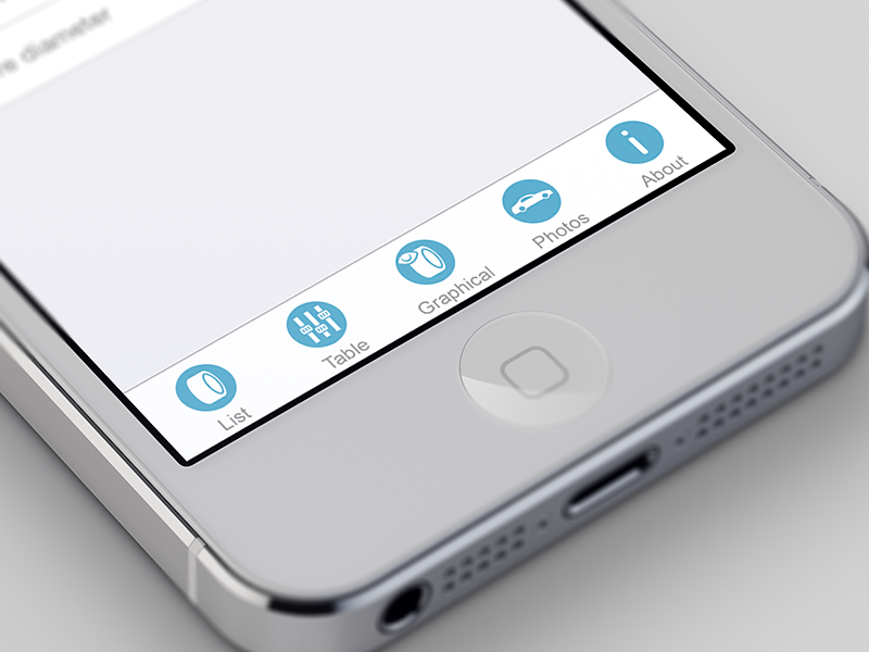stancity tab icons icon stancity design app mockup screen blue white wheel car info ios7