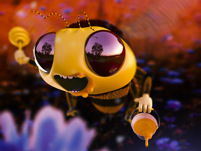 Be like a Bee... 3d arnold render bee belikeabee c4d character character-design characterdesign cinema4d concept-art design digitalart guille-amengual illustration london london-agency londonagency render visuals zbrush