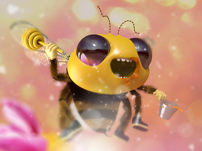 Be Like a Bee 3d arnold render bee belikeabee c4d character character-design characterdesign cinema4d concept-art design digitalart guille-amengual illustration london londonagency render visuals zbrush