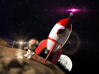 In To The Moon 3d arnold render c4d character characterdesign cinema4d digitalart guille amengual illustration london londonagency render