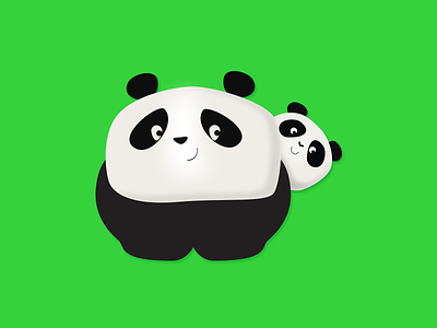Panda Family animal baby panda cute illustration illustrator logo panda panda bear panda logo pandas