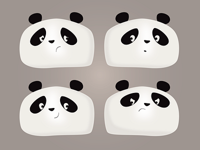 Panda Faces angry animal bear cute animal expression face fun happy illustration panda pandas sad