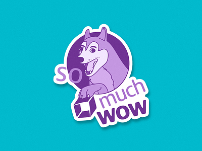 So much wow! dog illustration meme sticker