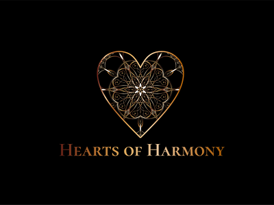 Hearts of Harmony 3d logo heart heart logo logo logodesign mandala mystical