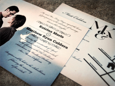 Matt & Katrina's Wedding Invites cards invitations photography script vintage wedding