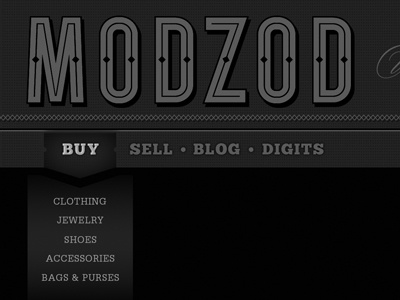 Modzod black blog boutique clothing fashion gray logo web website