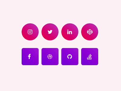 Social Icon Hover Animations animation button collection gradient hover icon icons link rotate scale social web