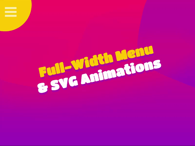 Full width menu & SVG animations animation full width gradient hamburger home icon menu overlay svg