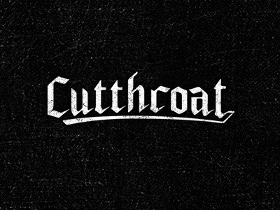 Cutthroat (Brewery) black letter blackletter brewery label logo texture type typography