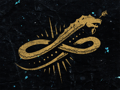 Infinity Snake arrow copper eel gothic infinity logo secret snake society texture
