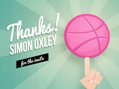 Thanks to Simon Oxley cartoon dribbble player ade thanks