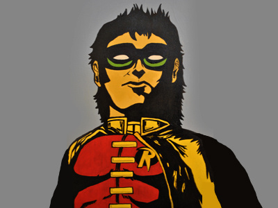 Robin acrylic analog batman canvas for my kid robin superheroes