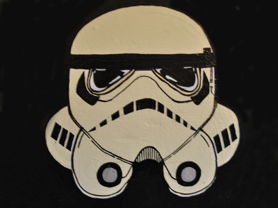Supertrooper acrylic and a sharpie paint pen spray paint star stormtrooper wars