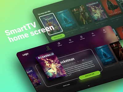 SmartTV app: main screen app concept design figma movie app tvapp ui ux