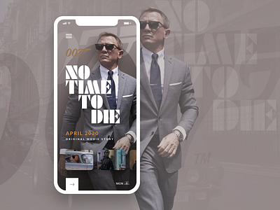 007: NTtD movie app cover concept app concept design fanart figma movie app ui ux