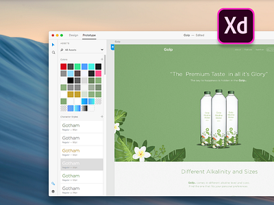 Adobe XD- Golp Product Sample adobe demo design download iphone ui ux water xd