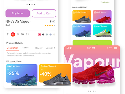 Sneaker UI Concept Design adobe app demo design download iphone kit ui ux water xd